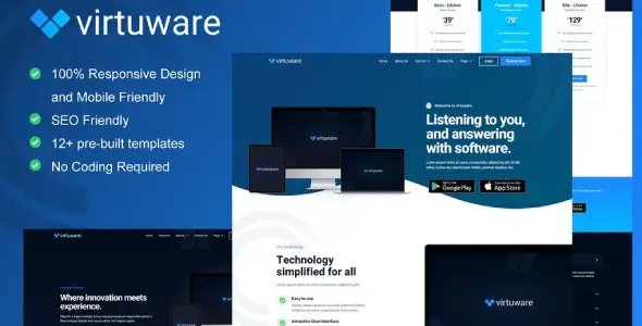 Virtuware – Saas & Digital Company Elementor Kit