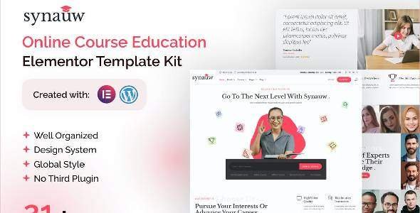 Synauw Online Course Education Elementor Template Kit